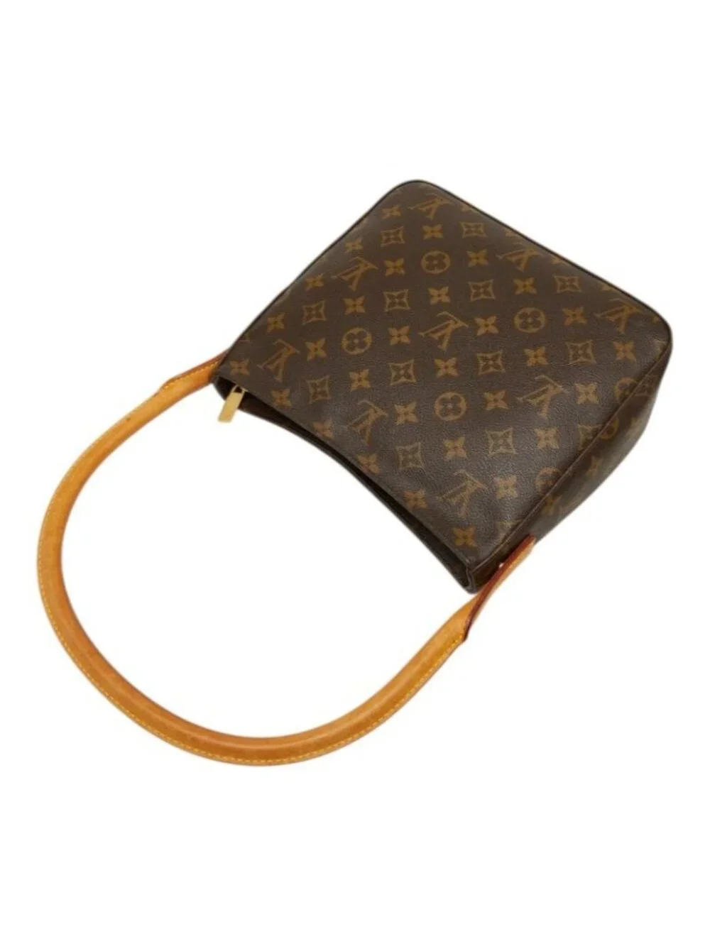 Louis Vuitton Monogram Looping MM Shoulder Bag Brown Leather